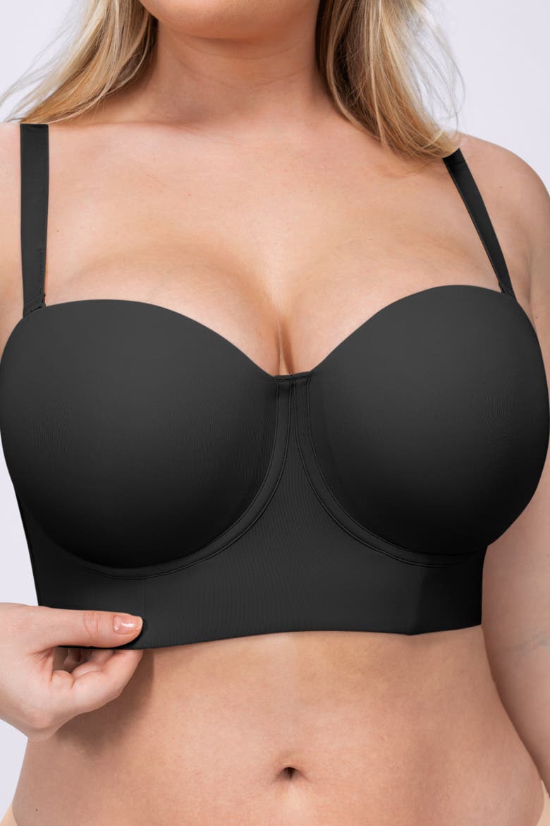 Strapless Convertible Underwire Bra Full Coverage, Alternate, color, Black