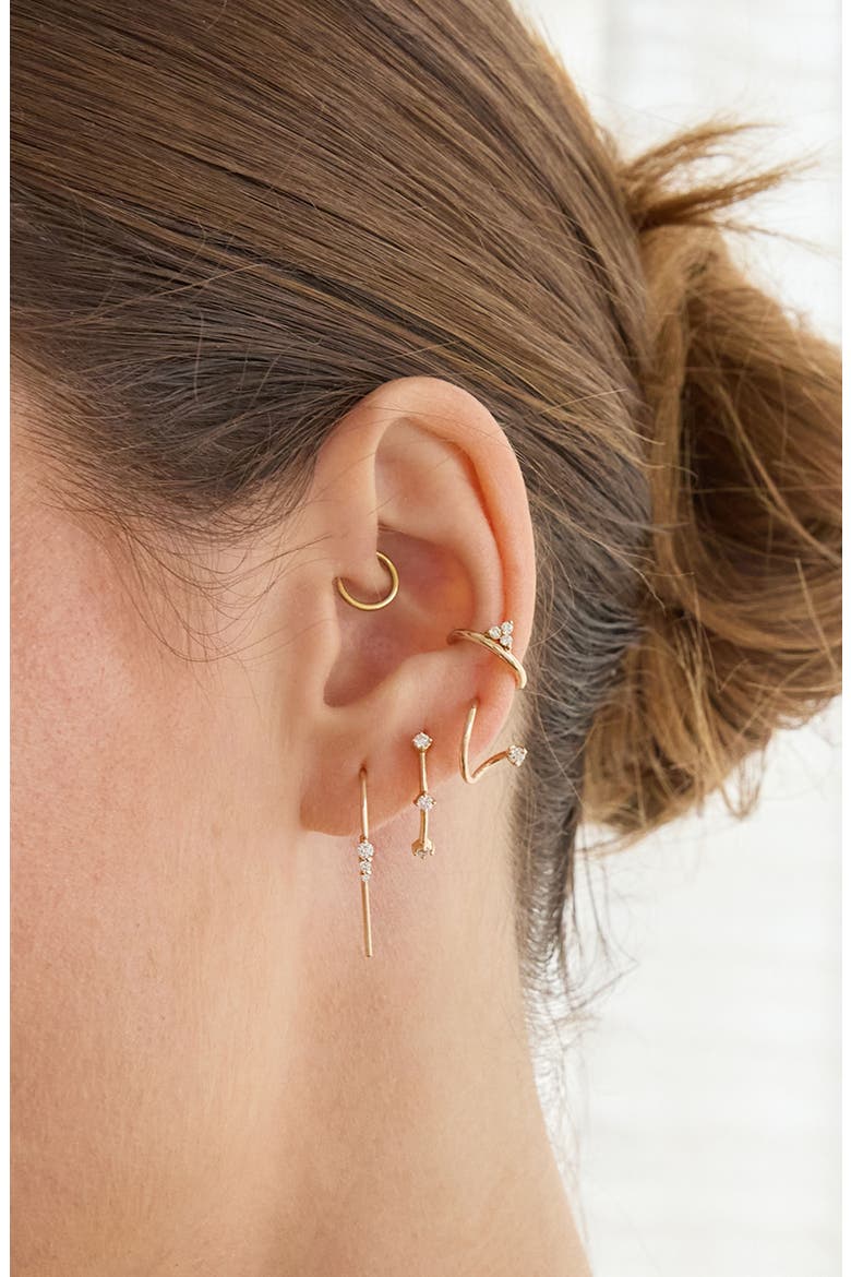 14K Yellow Gold Diamond Dash Drop Earrings, Alternate, color, 14K YELLOW GOLD