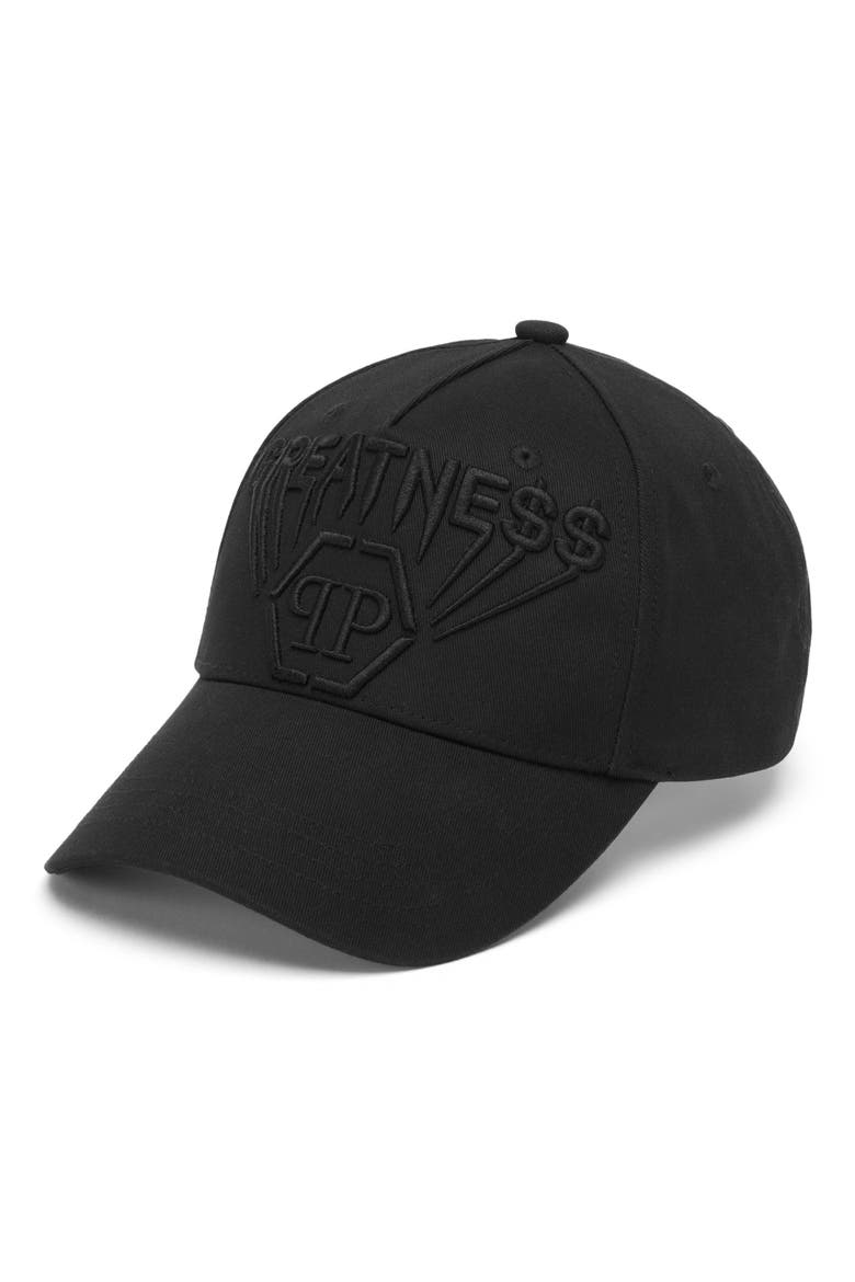 Embroidered Baseball Cap Greatne$$ Men, Main, color, black/black