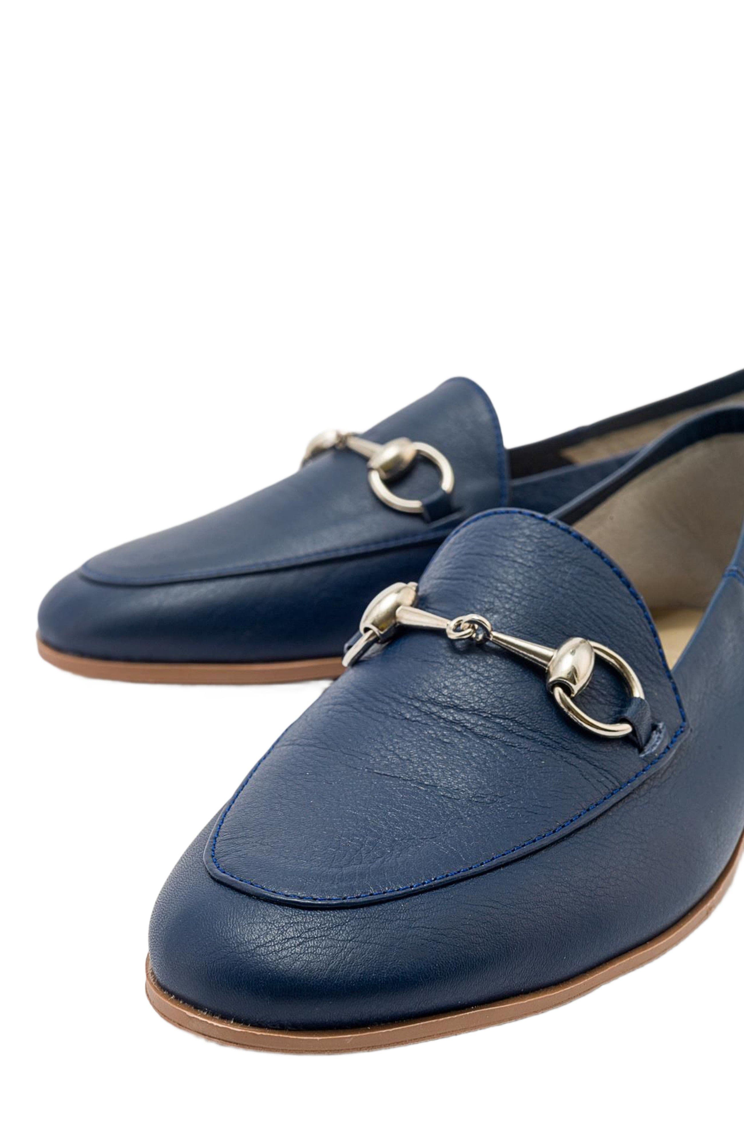 Forever & Always Shoes Penny Leather Horsebit Loafers, Alternate, color, Navy Blue Leather