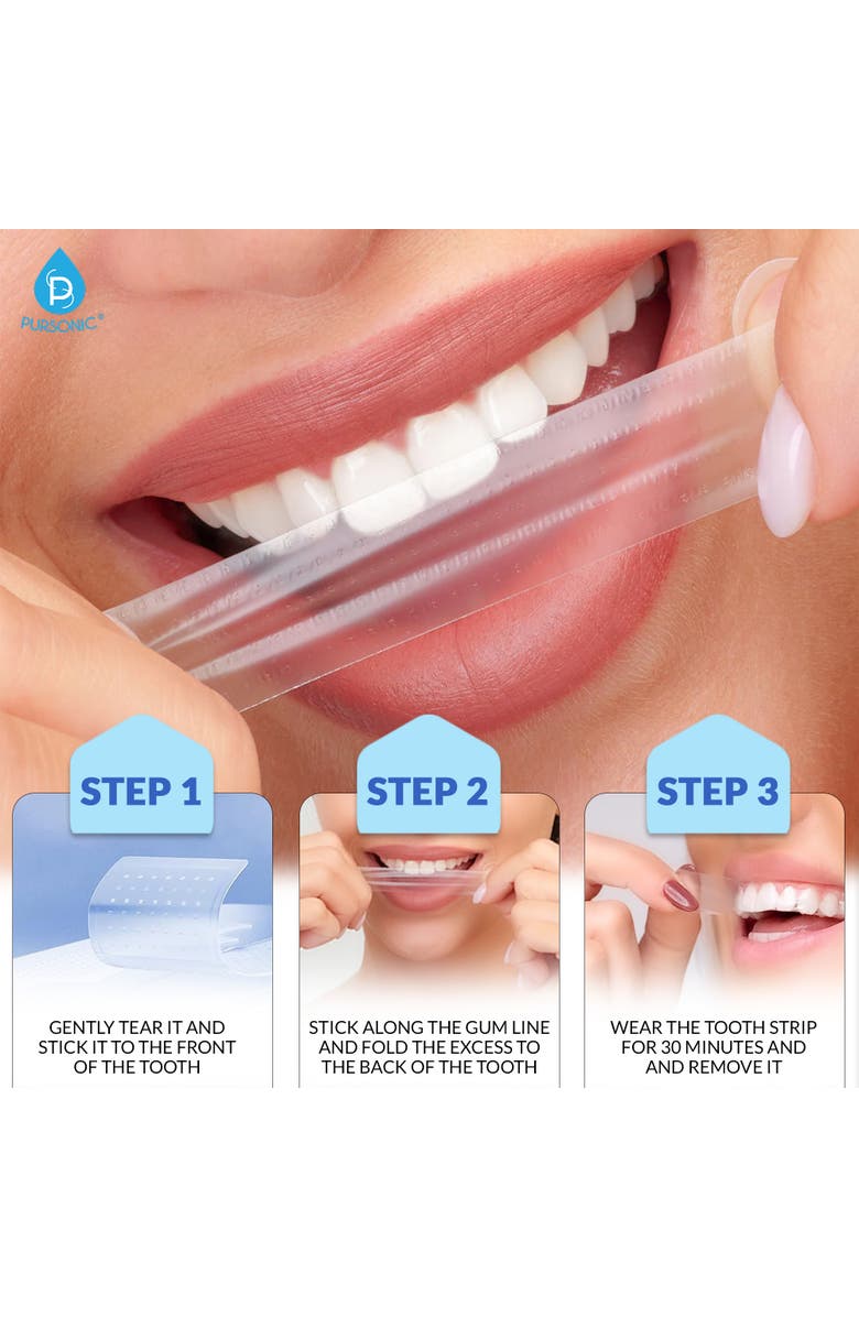 PURSONIC Teeth Whitening Essentials Bundle - Whitening Pens + Professional Whitening Strips, Alternate, color, White