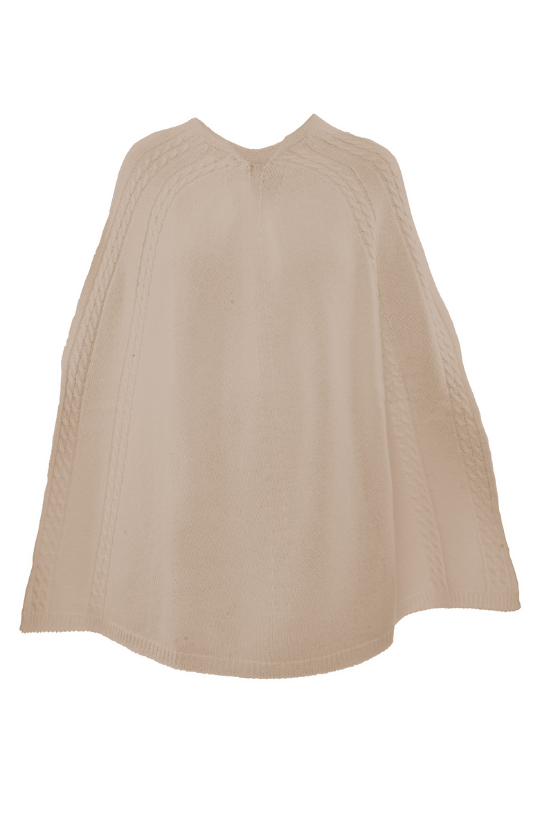 Monticelli Cashmere Pure Cashmere Elegant Cable Knit Poncho, Alternate, color, 
