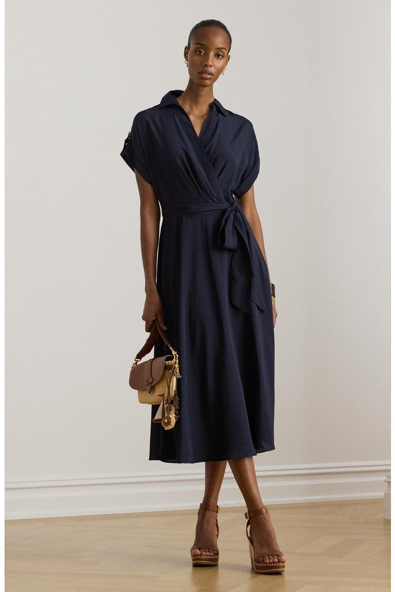 navy blue belted dress Market Walks Belted Dress-Navy XS