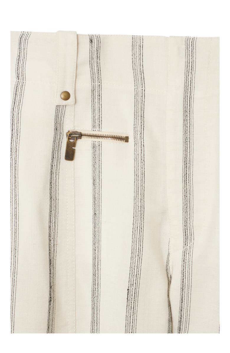 Burberry Striped Silk Blend Tailored Trousers, Alternate, color, Cream/Black