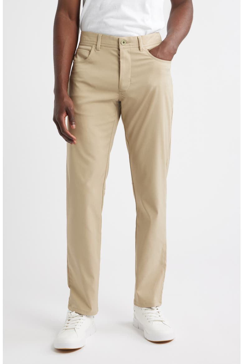 IslandZone Stretch Recycled Polyester Performance Pants, Main, color, STONE KHAKI