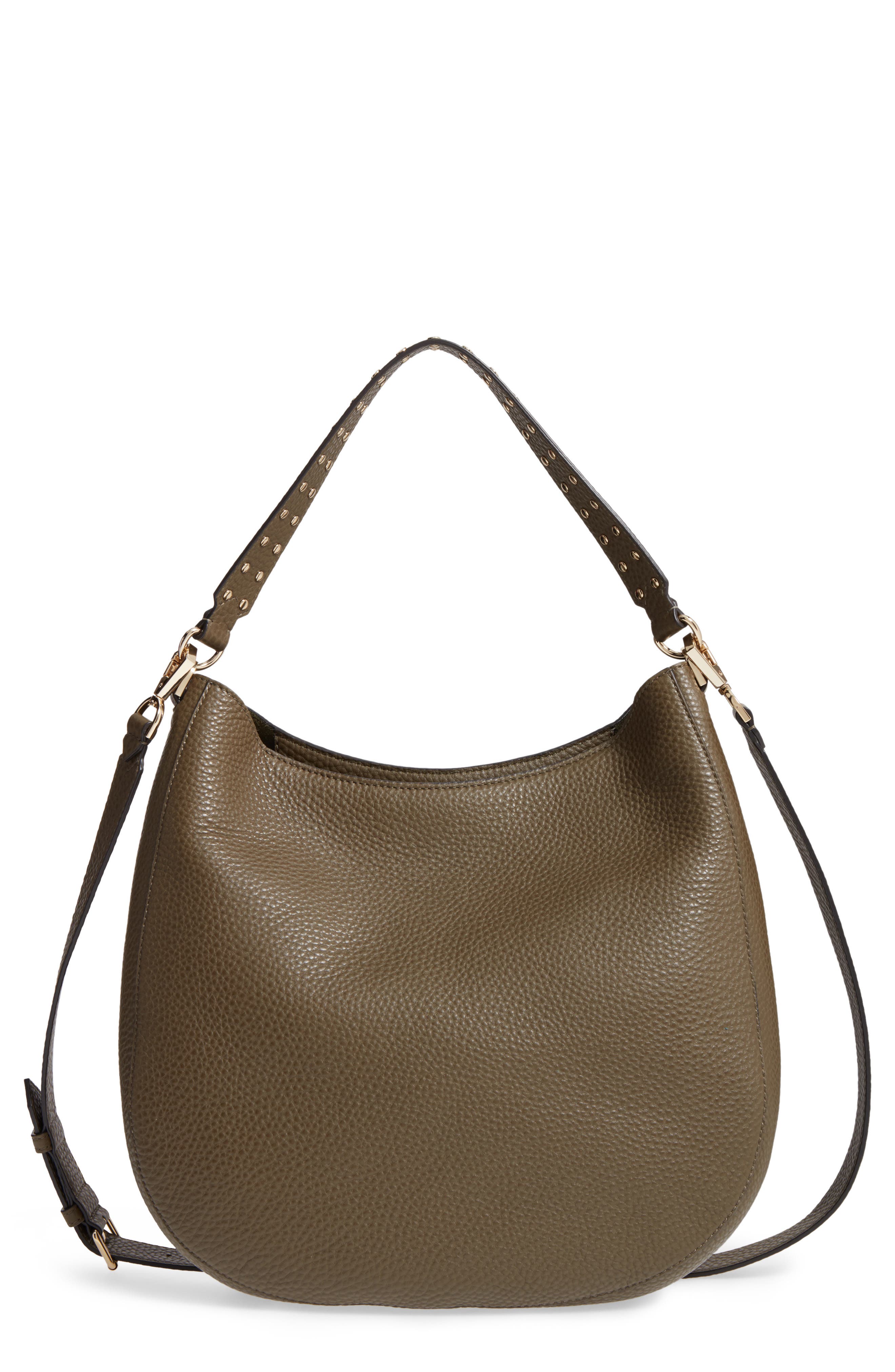 Unlined Convertible Leather Hobo (Nordstrom Exclusive), Main, color, MOSS/ LIGHT GOLD HARDWARE