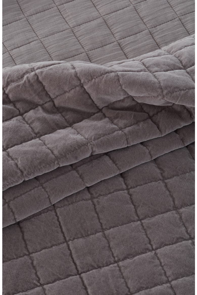 Velveteen Grid Quilt & Sham Set, Alternate, color, GREY NICKEL