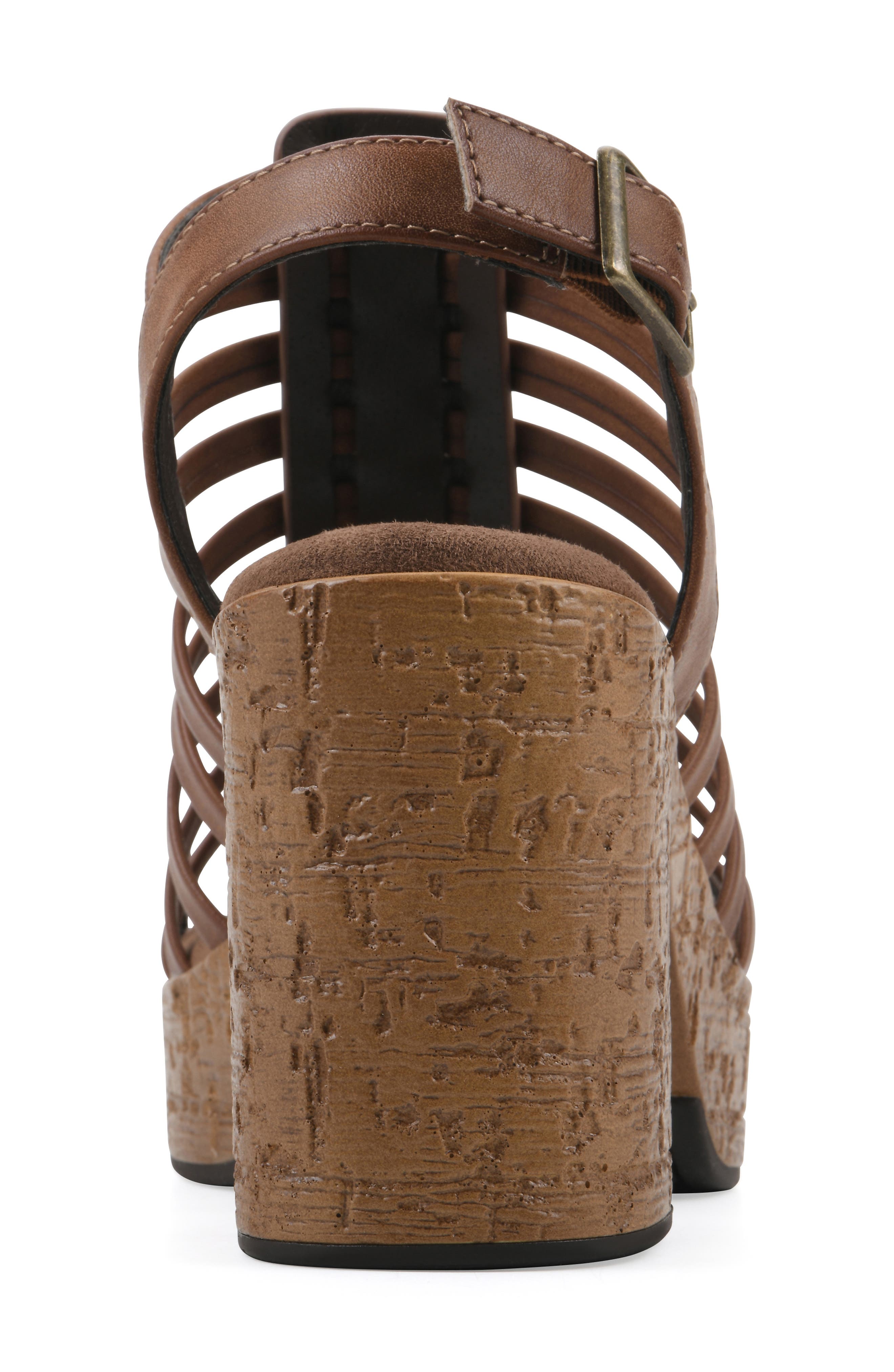 Barbea Platform Sandal, Alternate, color, DARK TAN BURNISHED SMOOTH