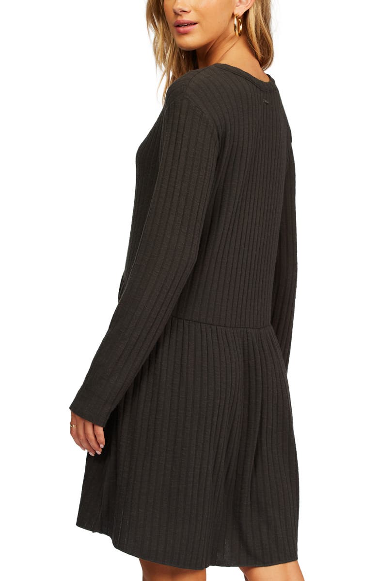 Billabong Always Lounging Long Sleeve Rib Dress, Alternate, color, 