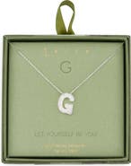 Leith Pavé Cubic Zirconia Initial Pendant Necklace