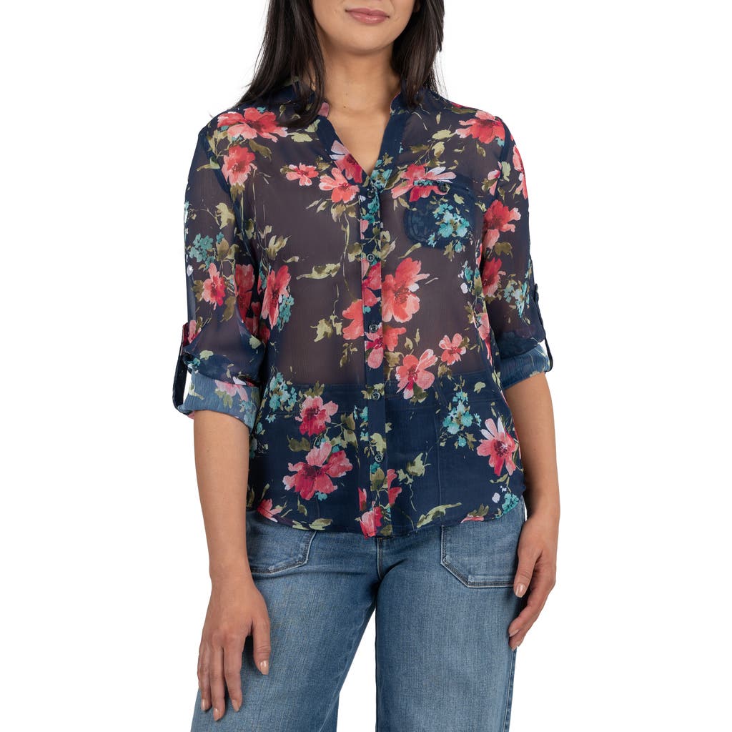 Kut From The Kloth Jasmine Chiffon Button-up Shirt