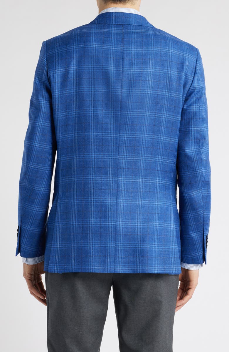 Peter Millar Hartford Classic Fit Plaid Wool & Silk Blend Sport Coat, Alternate, color, Medium Blue