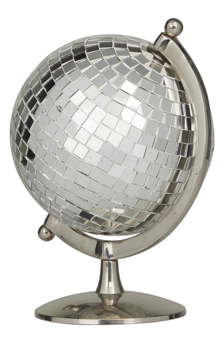 VIVIAN LUNE HOME Silver Stainless Steel Disco Ball Style Globe, Alternate, color,