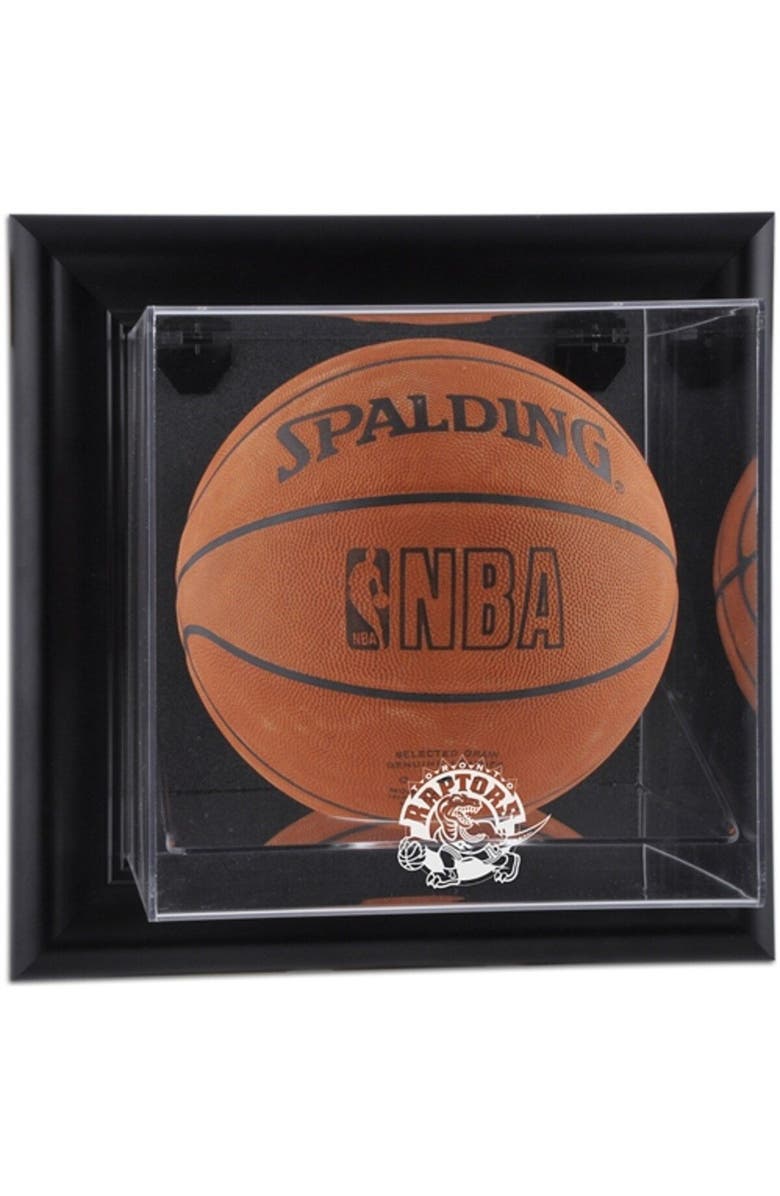 FANATICS AUTHENTIC Toronto Raptors Black Framed Wall Mount Hardwood Classics 1995 - 2015 Logo Basketball Display Case, Main, color, 