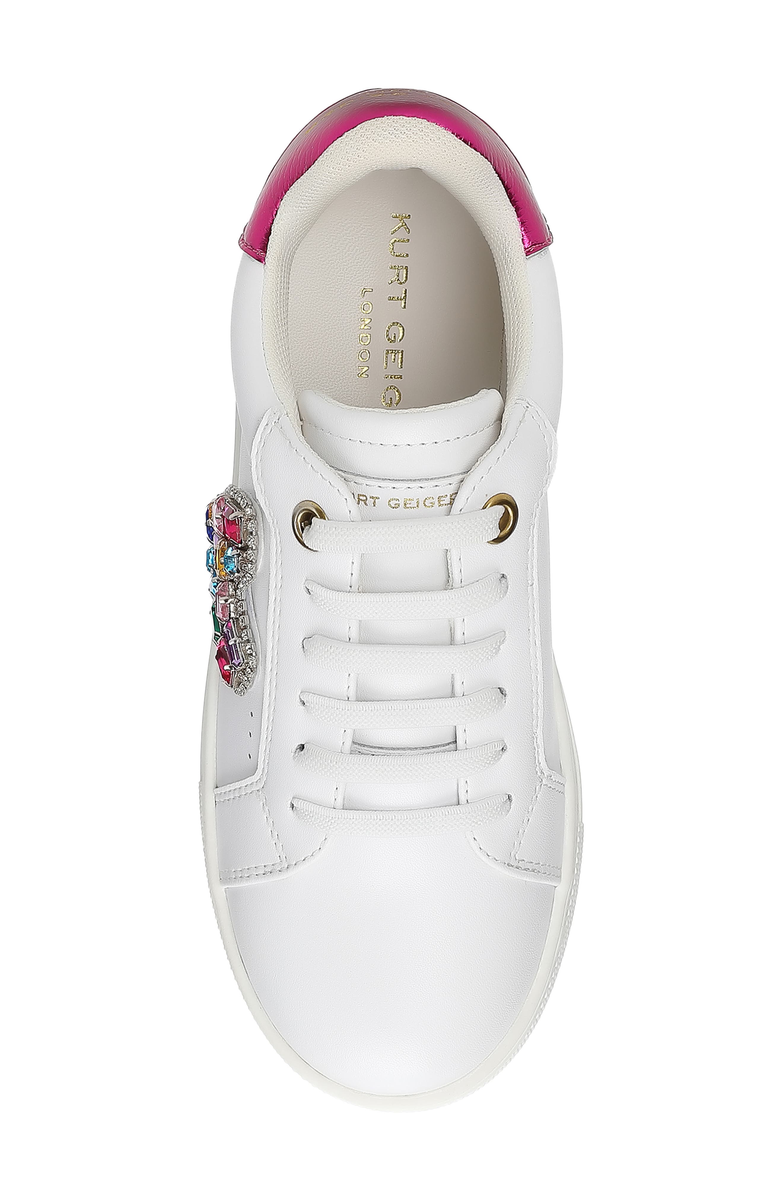 Kurt Geiger London Kids' Mini Laney Love Heart Sneaker, Alternate, color, White