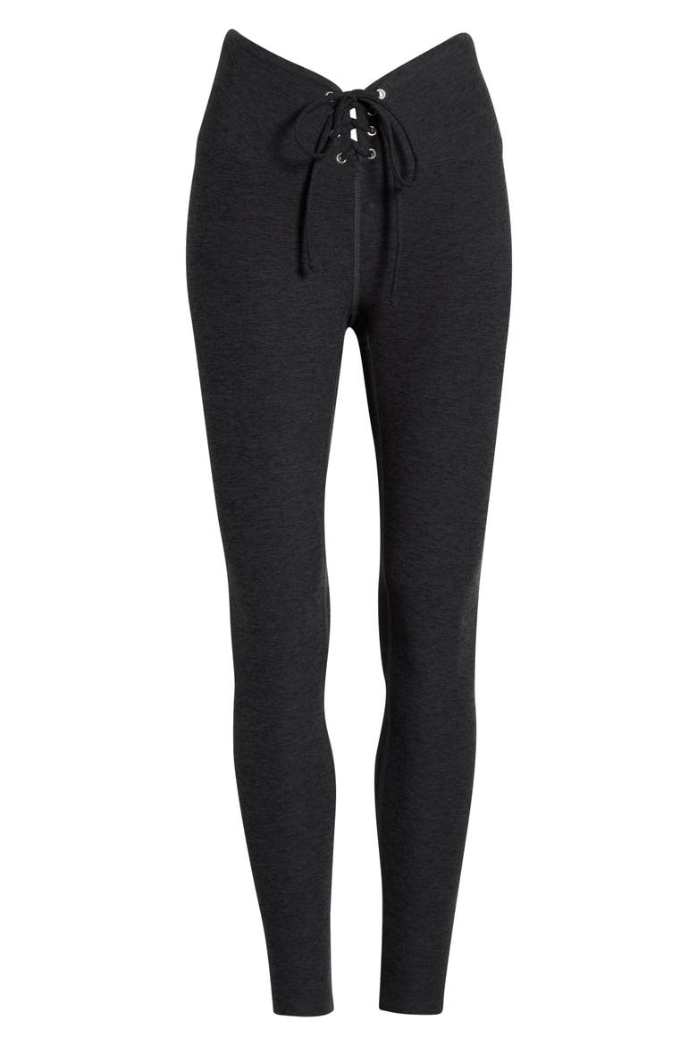 Football Full-Length Leggings, Alternate, color, HEATHER BLACK