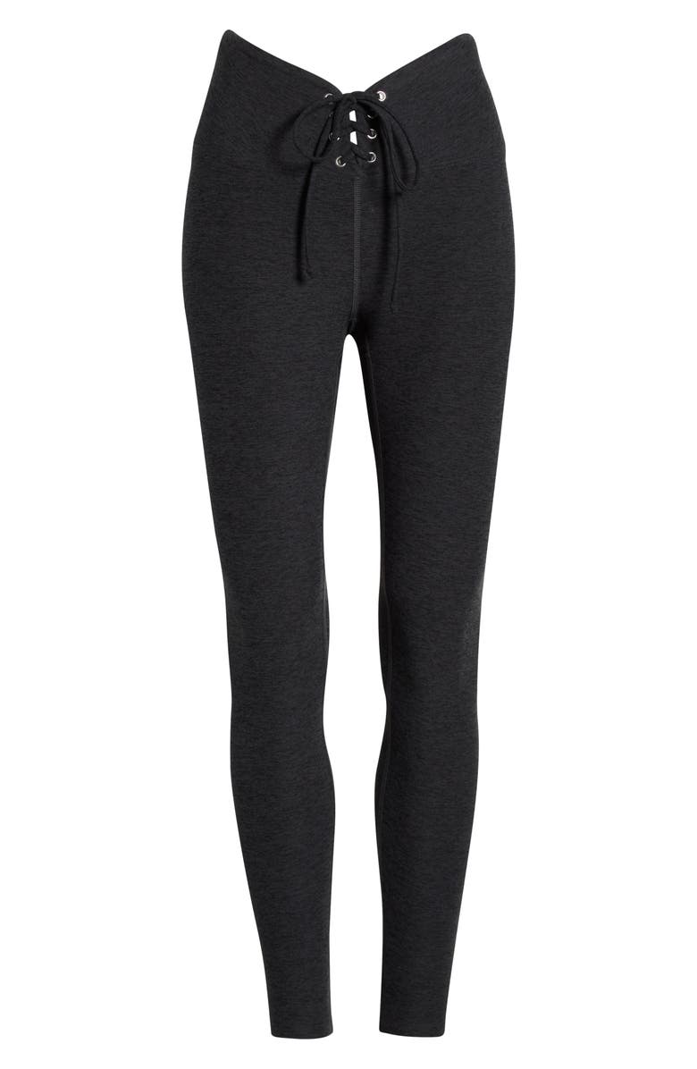 Year of Ours Football Full-Length Leggings, Alternate, color, Heather Black