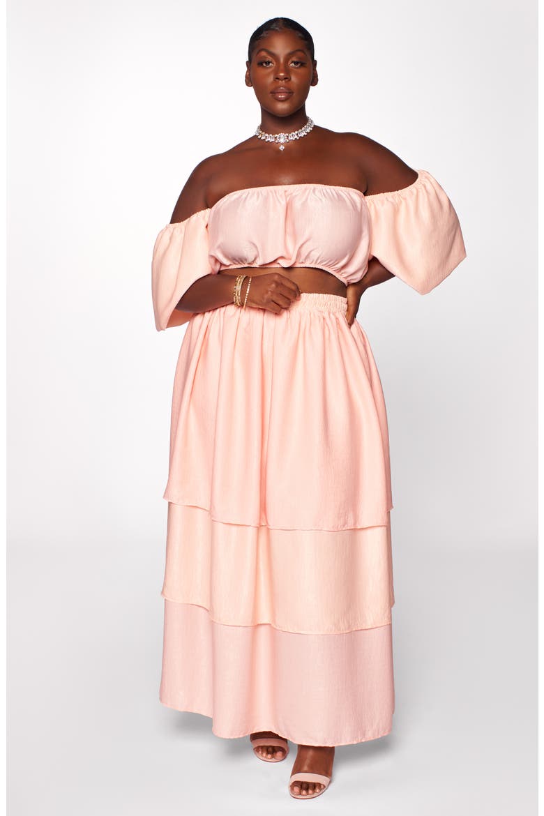 The Goddess Two-Piece Top and Skirt Set (Nordstrom Exclusive), Alternate, color, DUSTY PINK