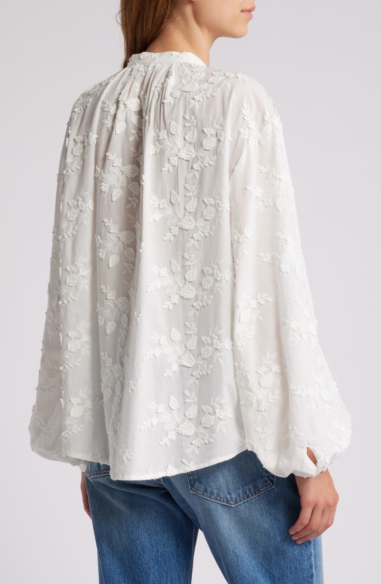 & Other Stories Floral Appliqué Blouse, Alternate, color, White Embroidered