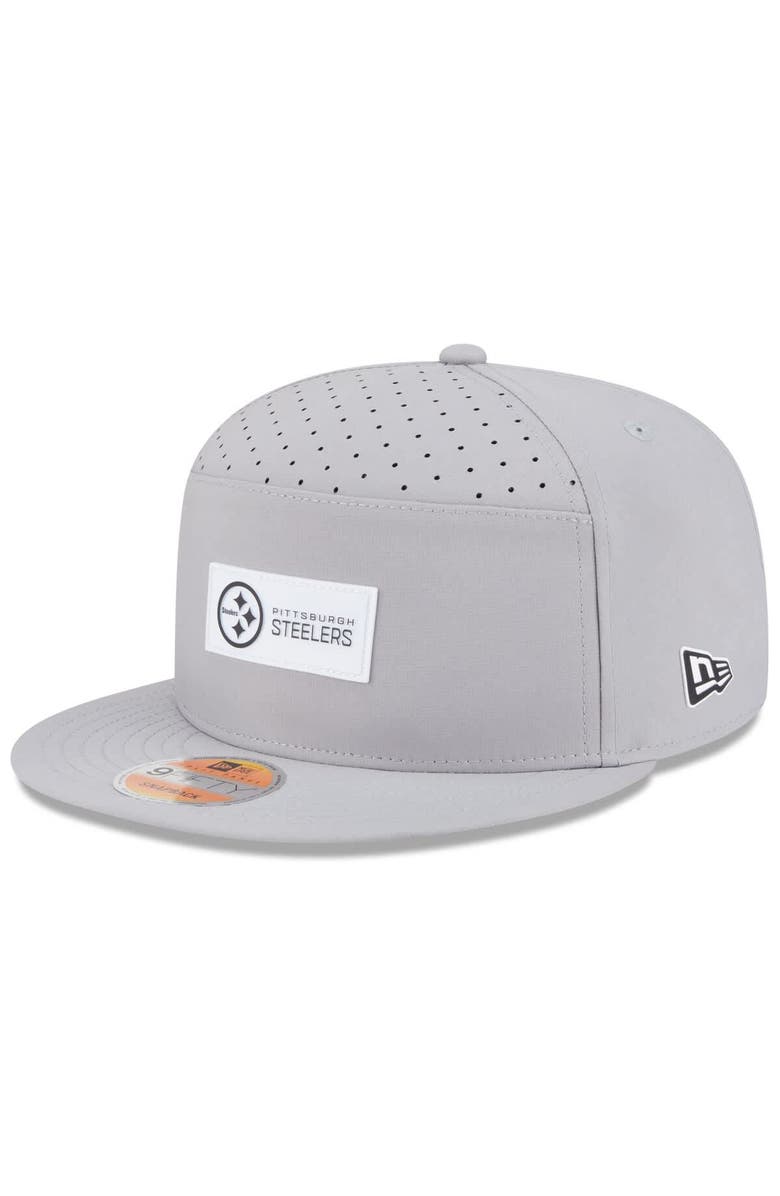 New Era Men's New Era Gray Pittsburgh Steelers 2025 Sideline  Split Panel 9FIFTY Snapback Hat, Main, color, Gray