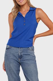 matty m. Eliza Polo Tank Top