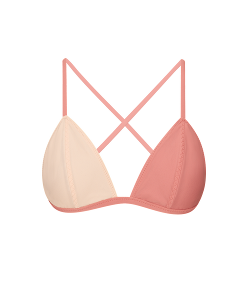 Ansea The Reversible Triangle Top In Pink/maroon