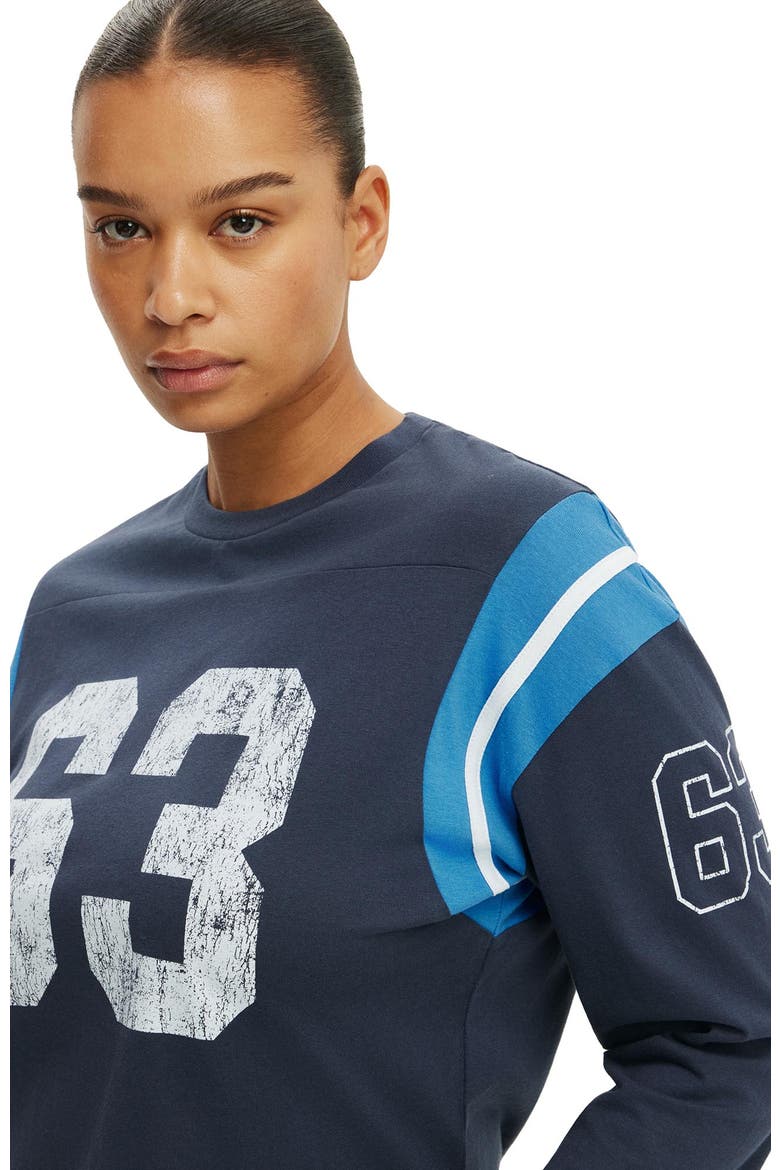 Women's 3/4 Sleeve Graphic Tee, Alternate, color, 63  Collegiate Navy