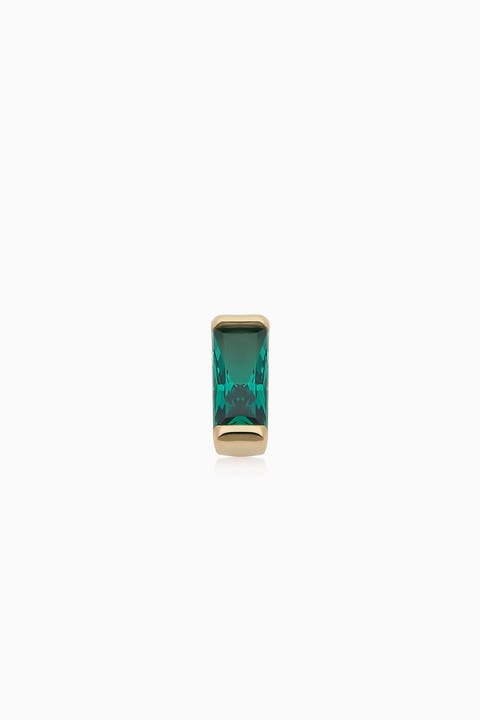 14K Gold Fresco Baguette Micro Single Stud