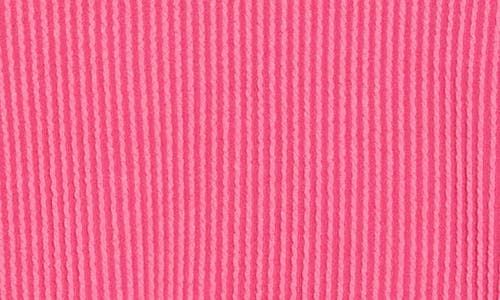 Renee C Long Sleeve Ribbed Crop Top In Pink