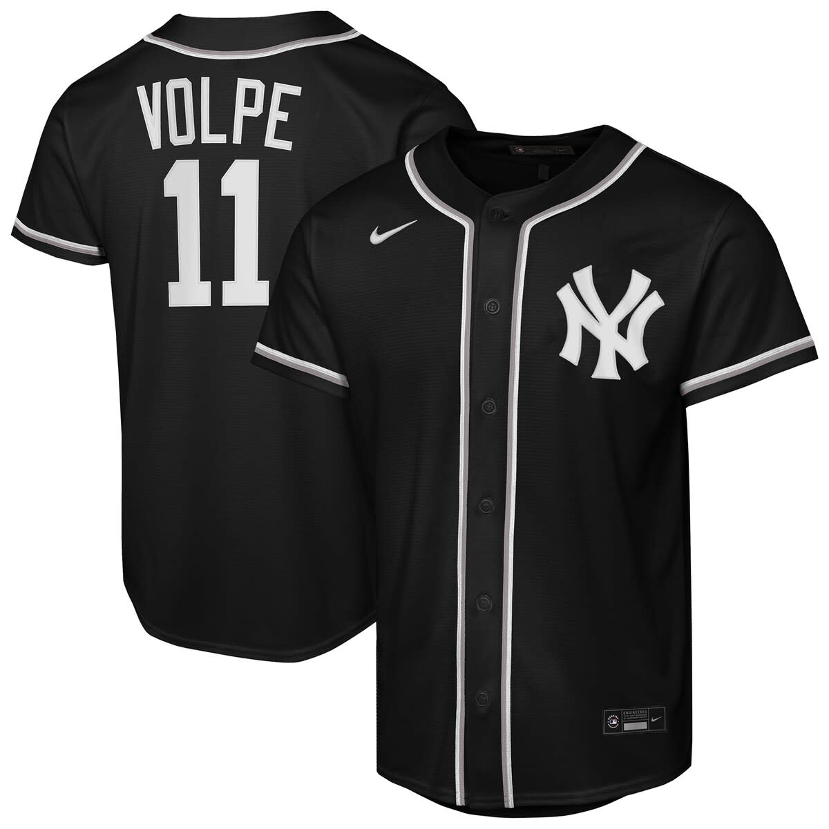 ニューヨークヤンキース 紐育 ユニフォーム M ブラック Youth Nike Anthony Volpe Black New York Yankees Fashion Replica