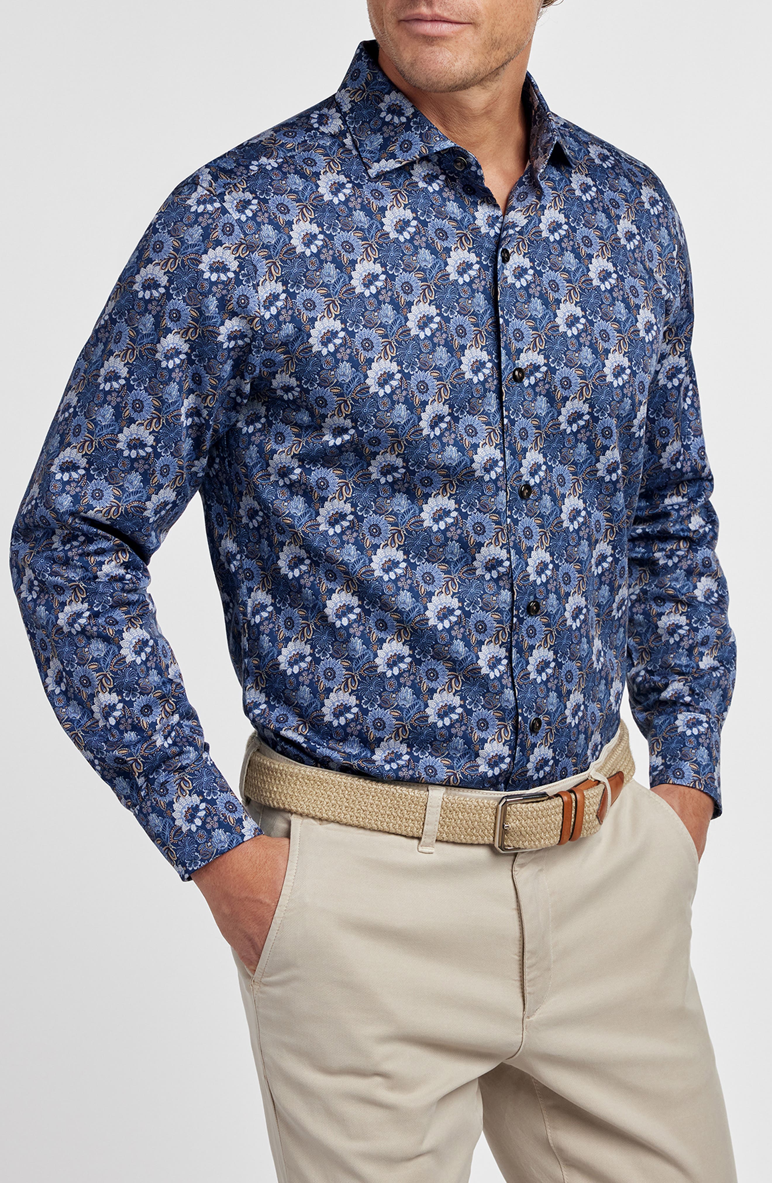 selected NAVY/ BROWN