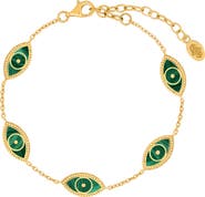 Karma and Luck Spiritual Connection Malachite Evil Eye Bracelet