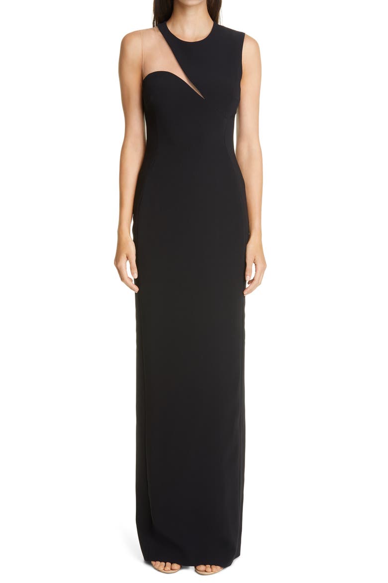Evelyn Cutout Column Gown, Main, color, BLACK