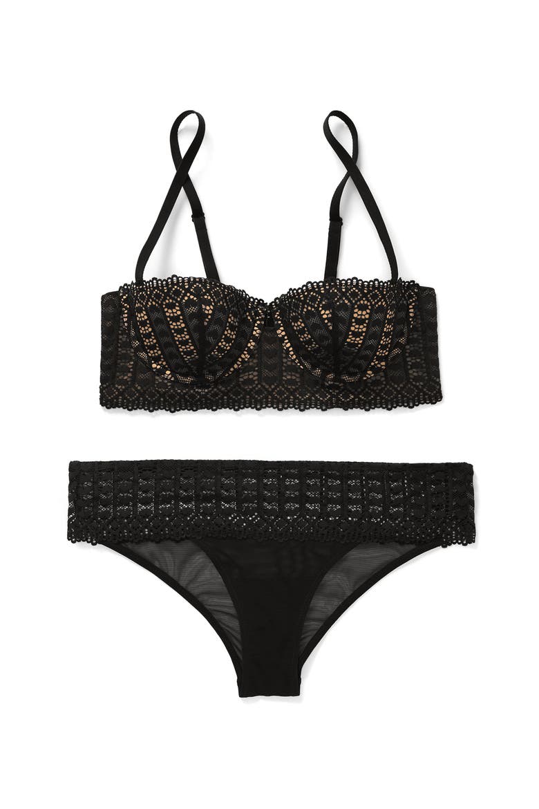 Nymphadora Contour Balconette Bra, Alternate, color, Black