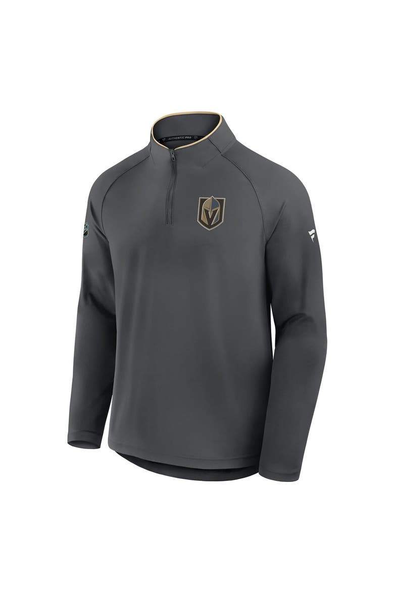 Men's Fanatics Gray Vegas Golden Knights Authentic Pro Rink Training Quarter-Zip Pullover, Alternate, color, Gray