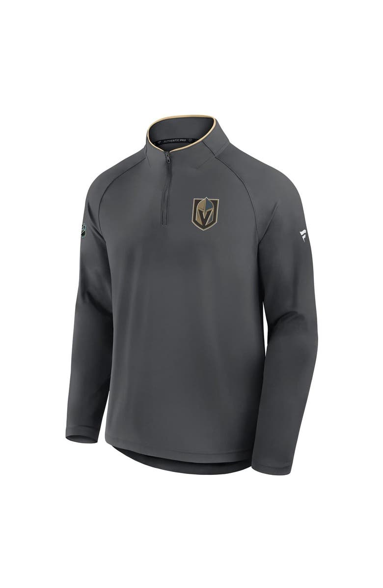FANATICS Men's Fanatics Gray Vegas Golden Knights Authentic Pro Rink Training Quarter-Zip Pullover, Alternate, color, Gray