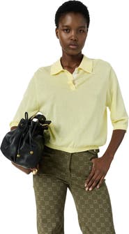 GERARD DAREL Laika Short Sleeve Knit Polo Top