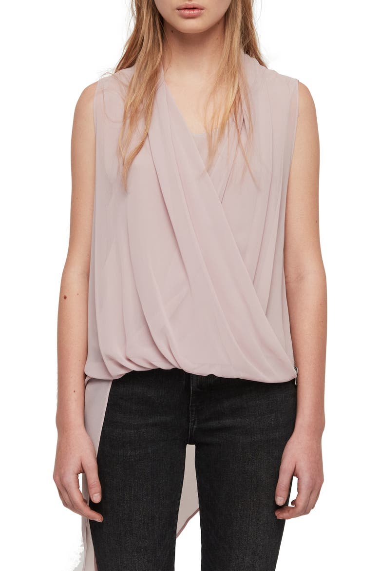 Abi Chiffon Asymmetrical Tunic, Main, color, DUSTY PINK