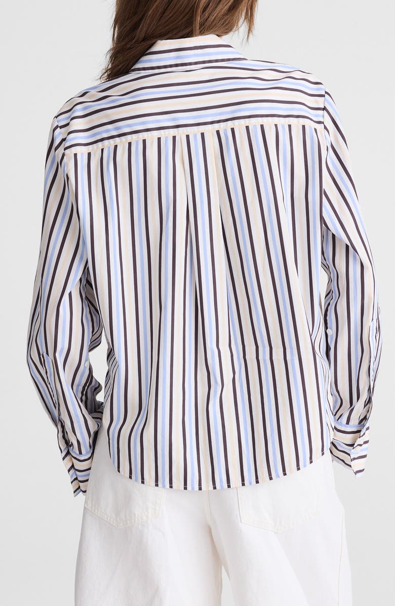 Madewell The Signature Y-Neck Cotton Poplin Button-Up Shirt, Alternate, color, Boardwalk Stripe