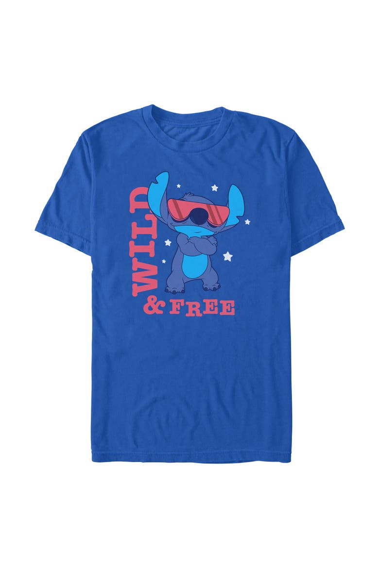 Men's Lilo & Stitch Wild and Free Pose  Graphic T-Shirt, Main, color, Royal Blue
