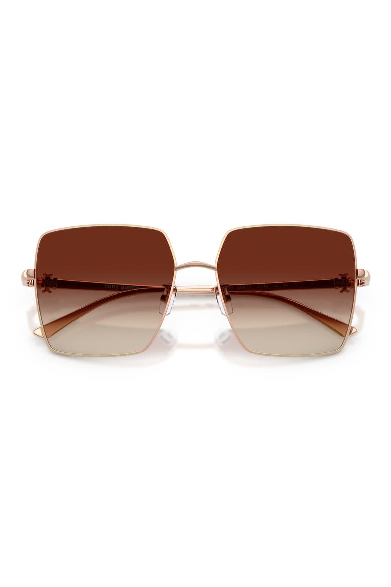 TY6120 57mm Gradient Square Sunglasses, Alternate, color, ROSE GOLD