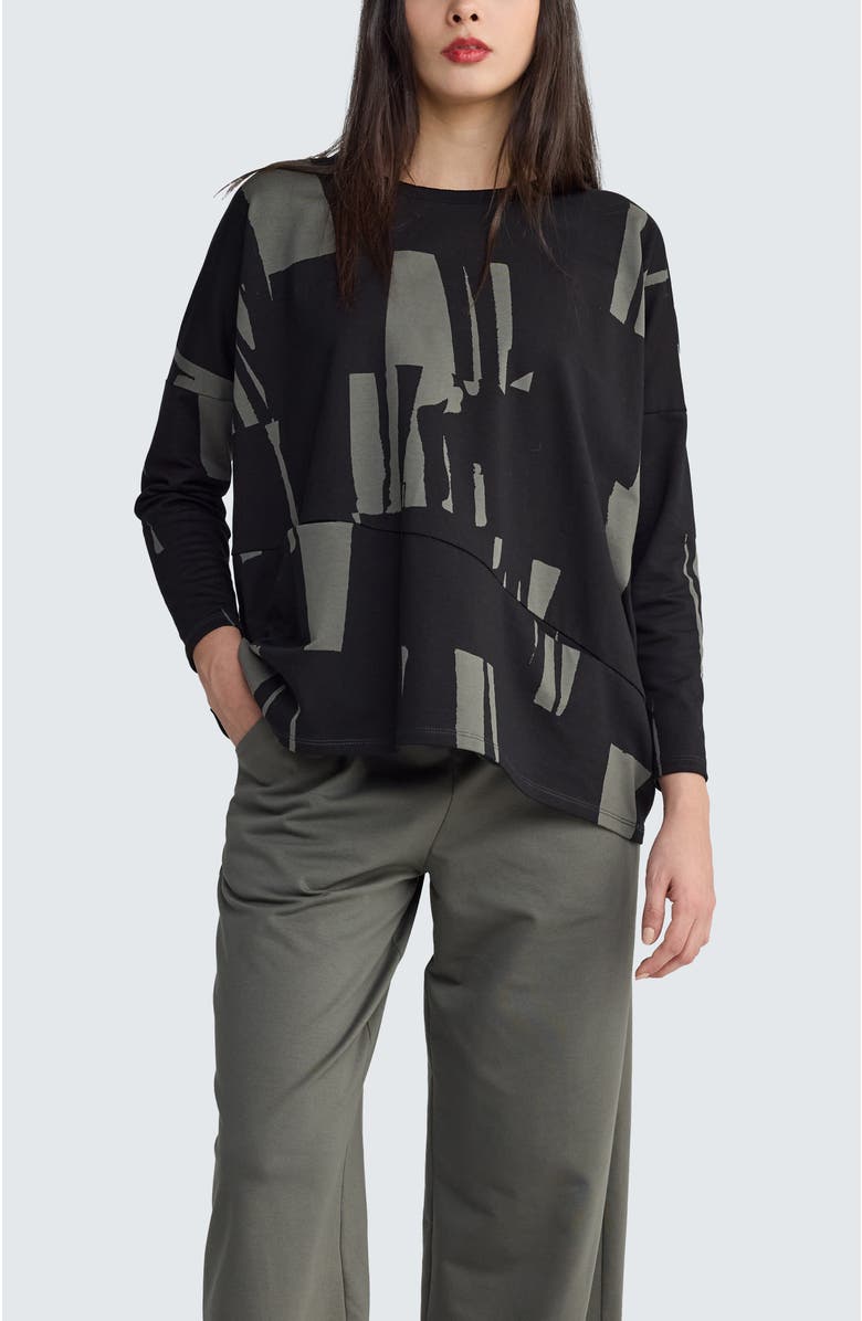 LUUKAA Marilla Printed Pocket Tunic, Main, color, Khaki Black