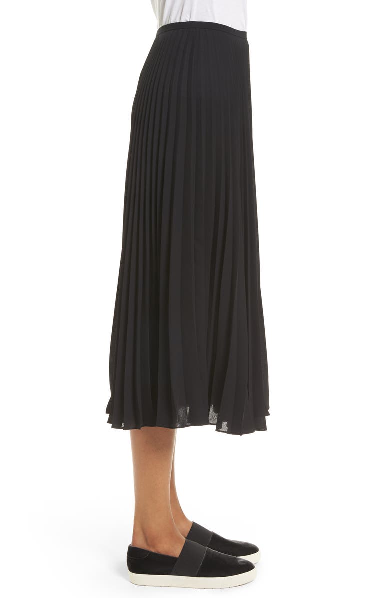 Vince Pleated Chiffon Midi Skirt, Alternate, color,