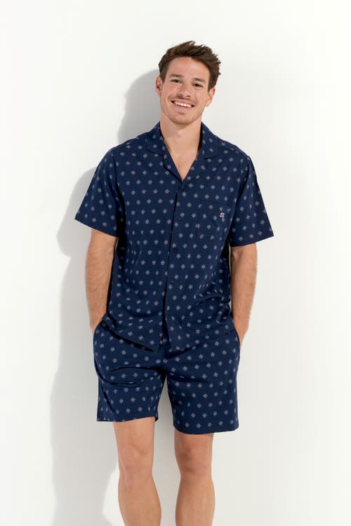 Hom Indio Short Sleepwear In Navy Print