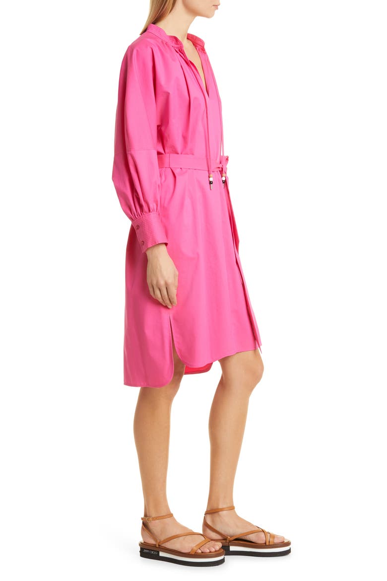 Dapera Long Sleeve Cotton Blend Dress, Alternate, color, FLAMINGO