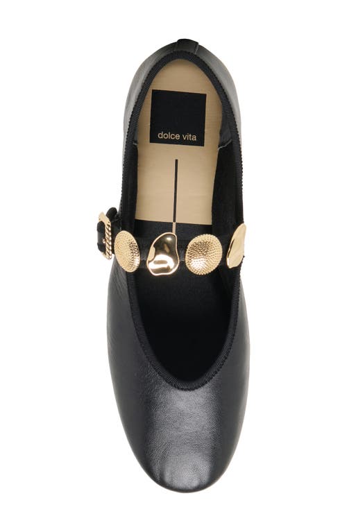 Dolce Vita Relan Mary Jane Flat In Black Leather