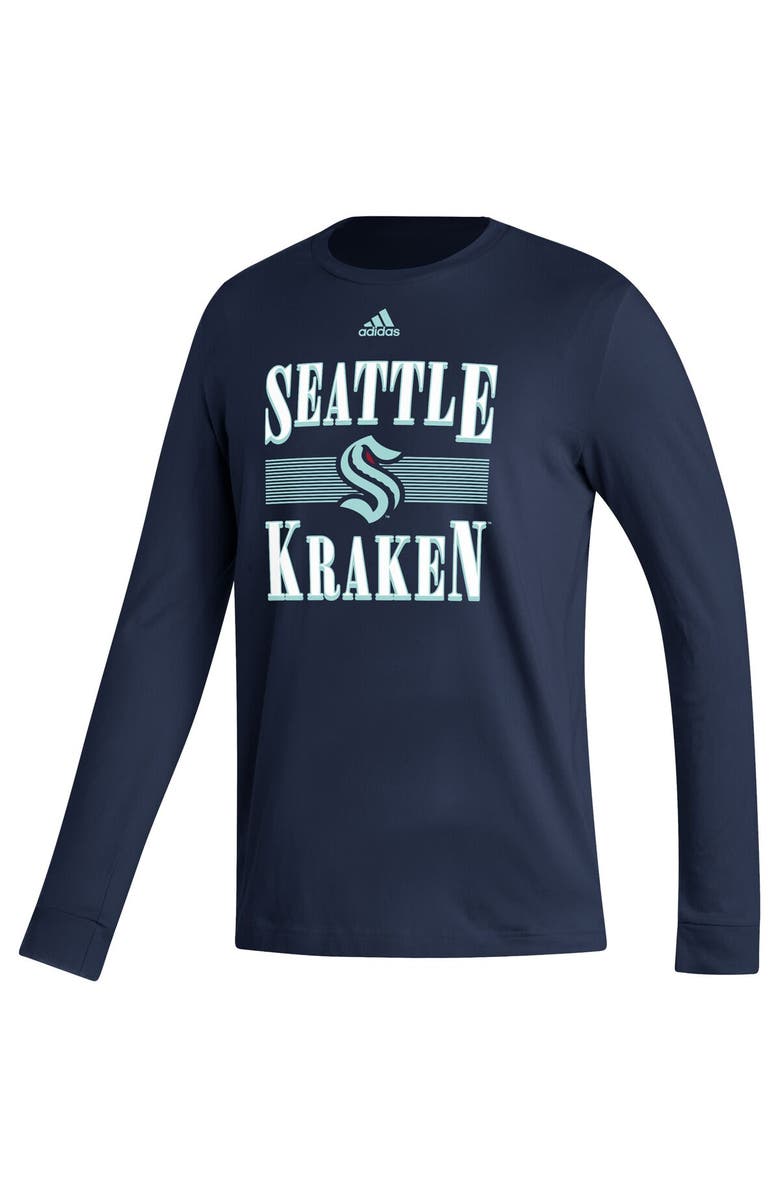adidas Men's adidas Navy Seattle Kraken Reverse Retro 2.0 Fresh Playmaker Long Sleeve T-Shirt, Alternate, color, 
