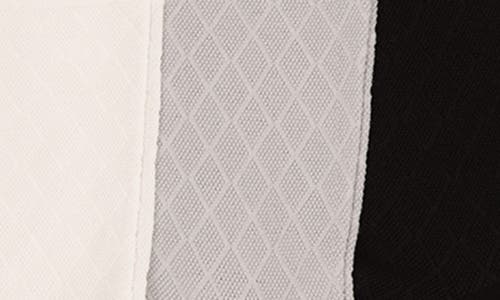 Felina Assorted 6-pack Textured Mesh Roll Top Crew Socks In Black/grey/white