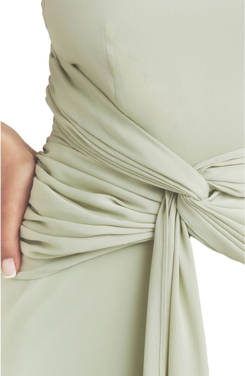 Six Stories Abigail Halter Neck Knot Detail Dress, Alternate, color, Sage