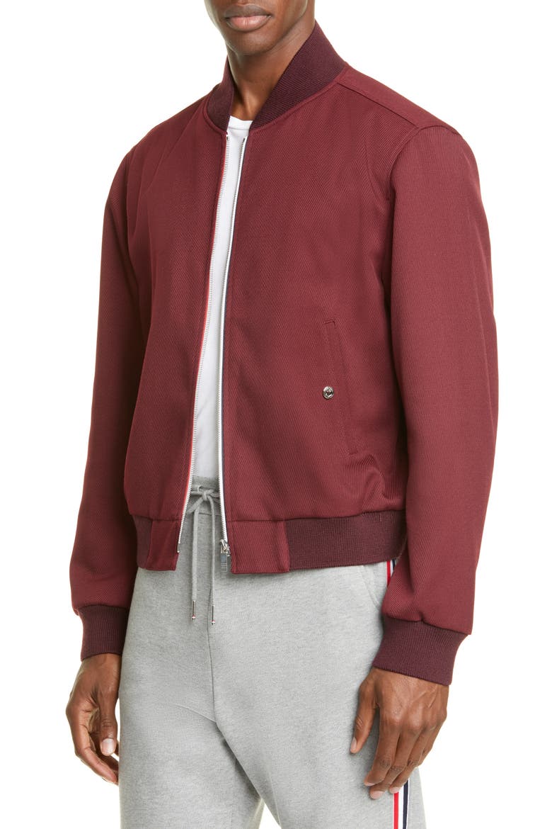Twill Bomber Jacket, Alternate, color, BURGUNDY